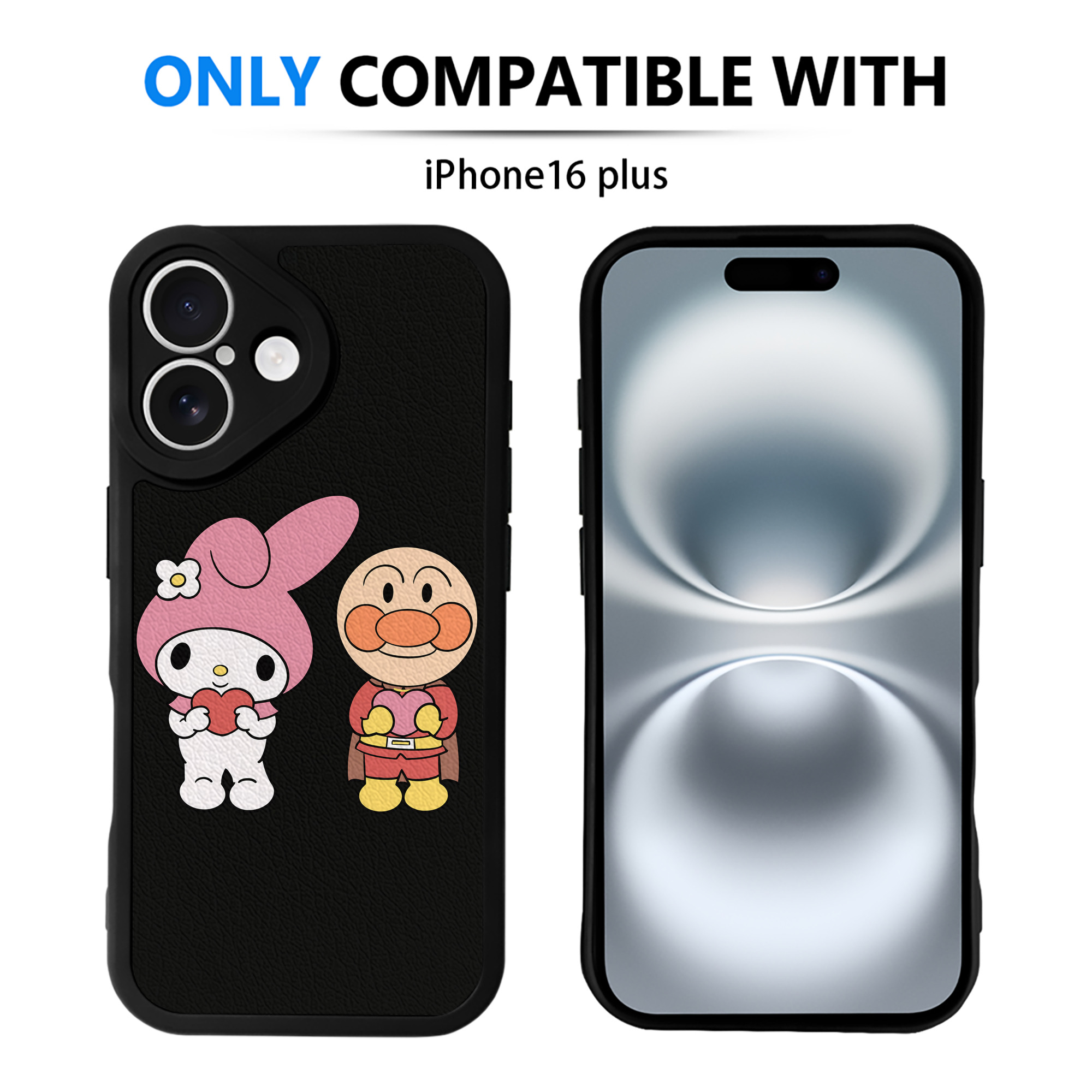 （画像用） アンパンマン Anpanman 【iPhone 16シリーズ対応】シリコンスマホケース（レザー調） 材質：シリコン